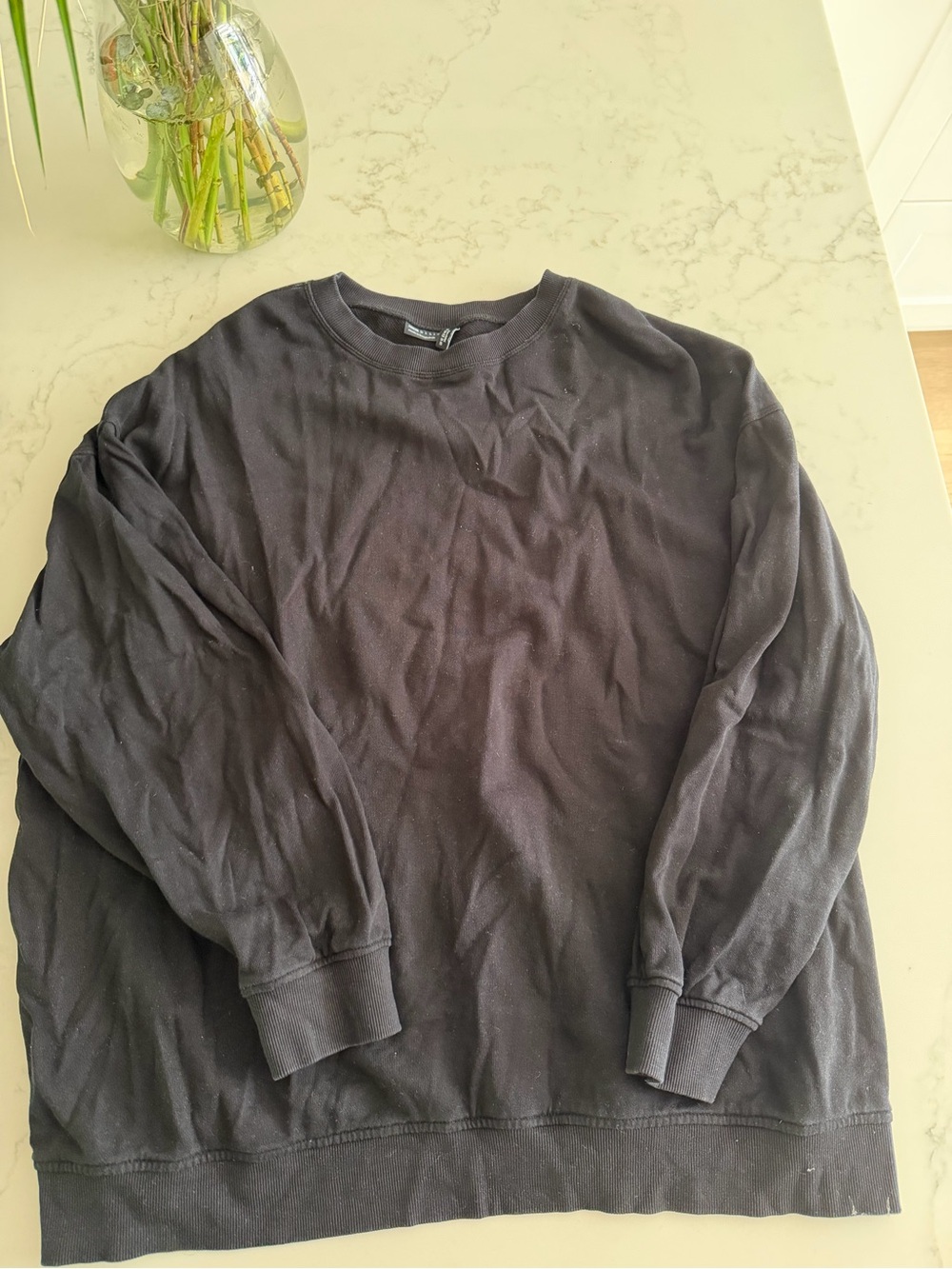 MATERNITY ASOS Black Long-Sleeve Crewneck Shirt